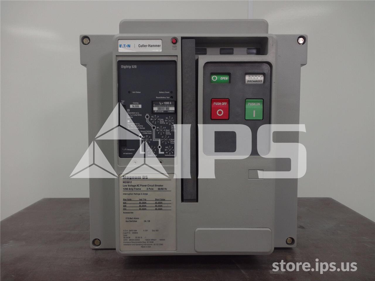 1200A CH MDS6123HEA105GNMNN2YNNNAX MO/BI (MDS612) DIGITRIP 520 LSIG, 1000A RP, 1000A CT, 2 STAGE AUX, BELL ALARM