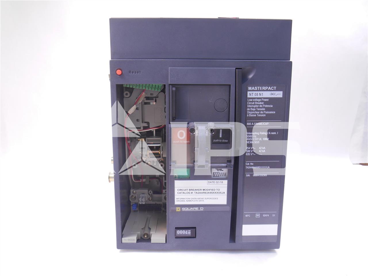 800A SQD MASTERPACT NT08 N1 MO/DO TA2AAR63A9SXXXXXJA UNUSED SURPLUS (NT08 N) MICROLOGIC 5.0P LSIG, 600A AMPACITY