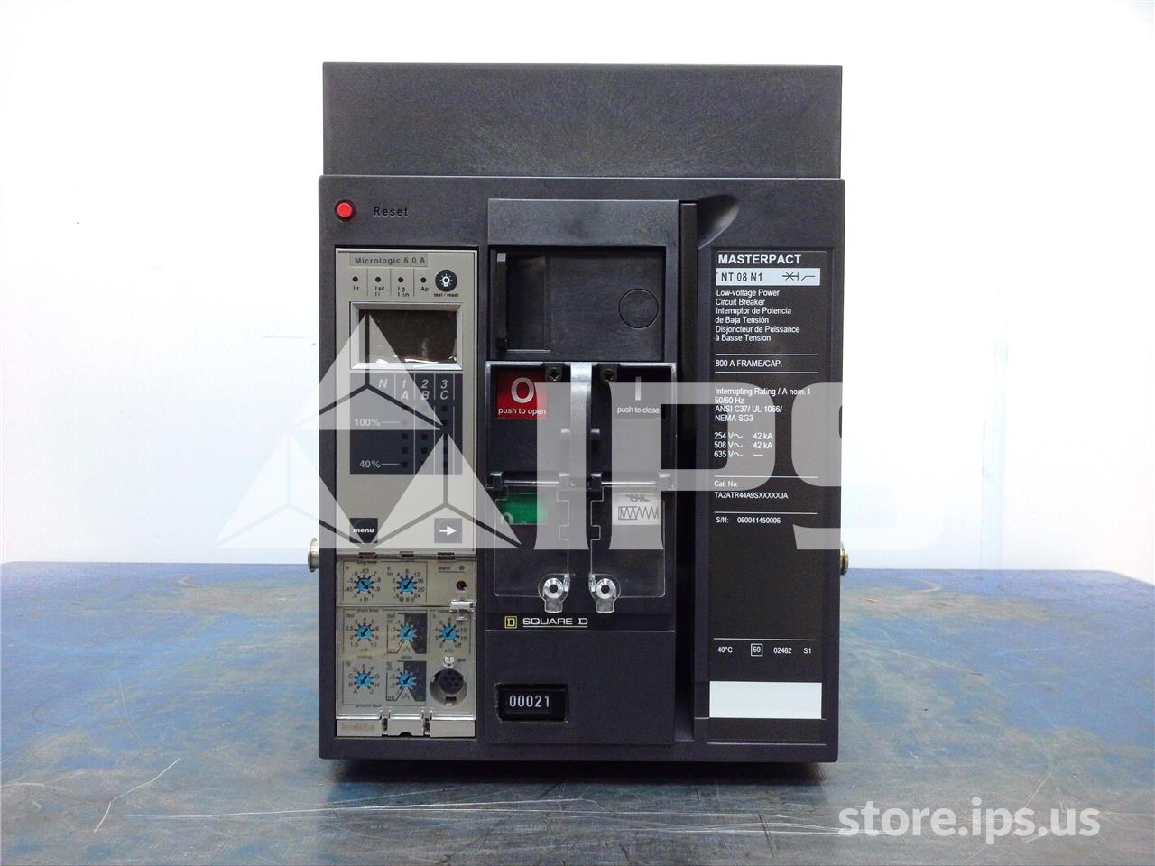 800A SQD MASTERPACT NT08 N1 MO/DO TA2ATR44A9SXXXXXJA UNUSED SURPLUS (NT08 N) MICROLOGIC 6.0A LSIG, 600A AMPACITY
