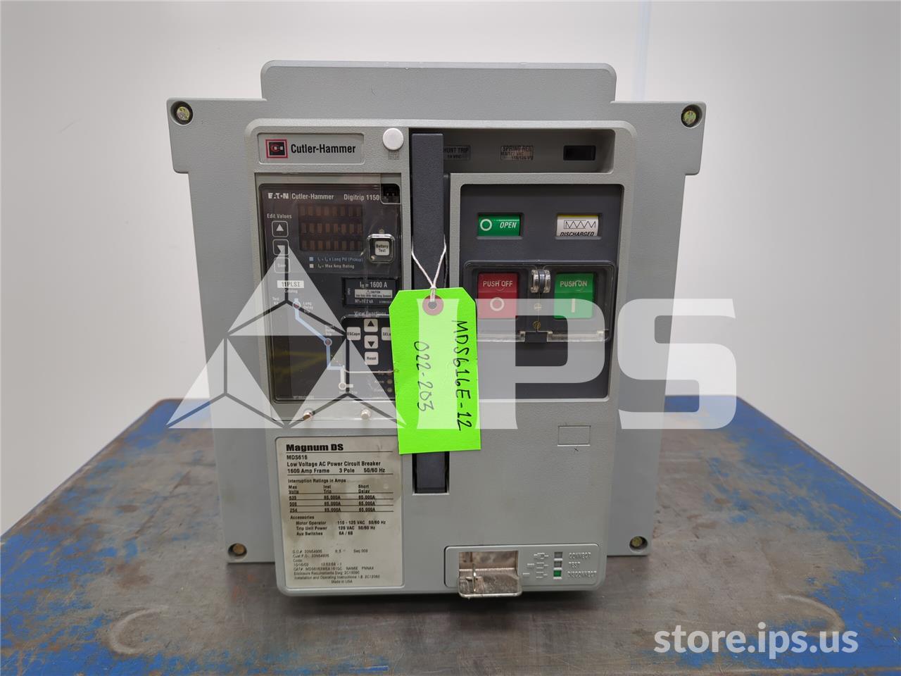 1600A CH MDS6163WEA161GCNAN6EPNNAX EO/DO (MDS616) 120VAC CONTROL, 24VDC SHUNT TRIP, DIGITRIP 1150 PLUS LSI, 1600A CT, 1600A RP