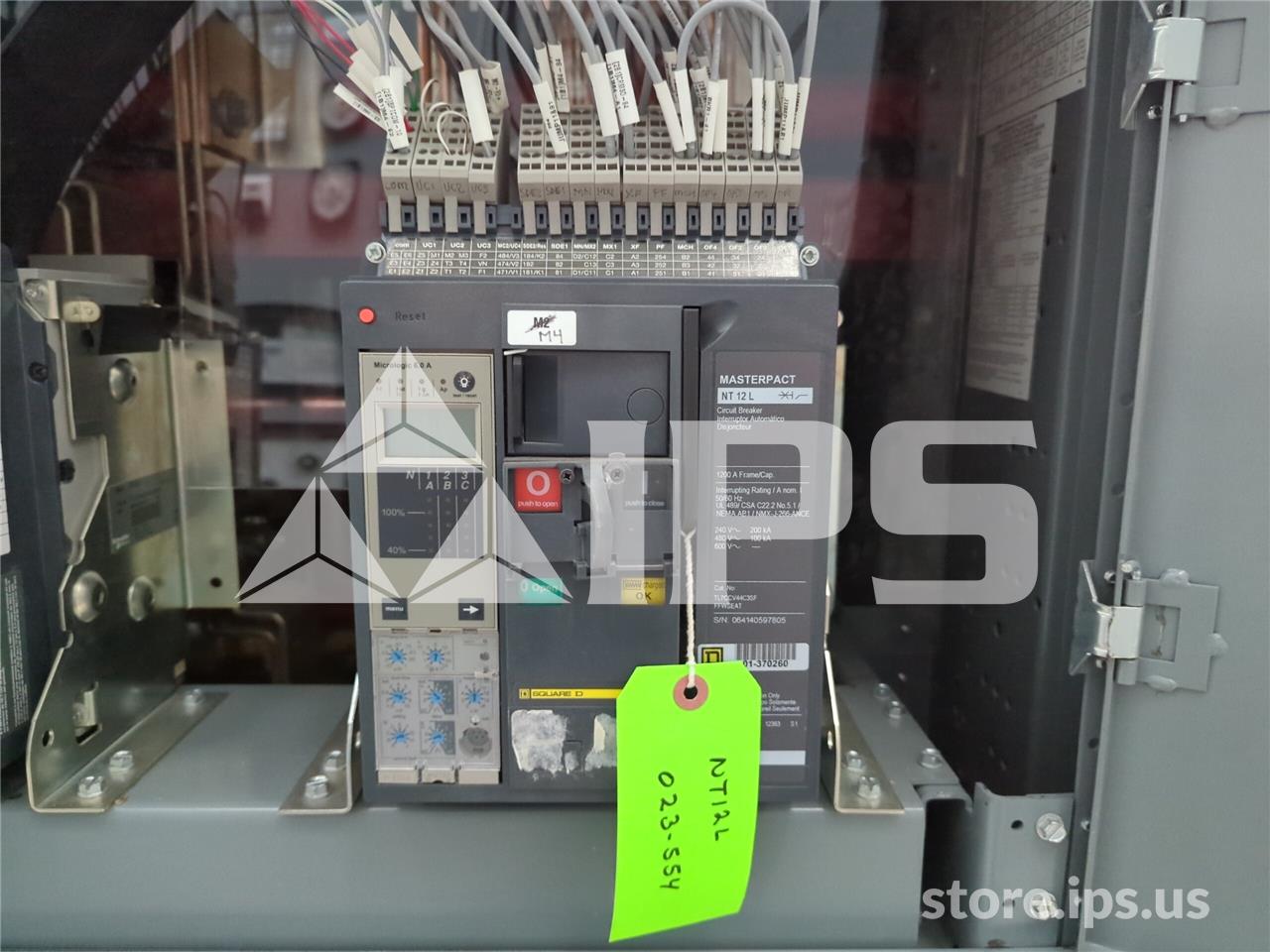 1200A SQD MASTERPACT NT12 L TL7CCV44C3SFFFWSEAT EO/BI 120VAC CONTROL W/ SECOND SHUNT TRIP, MICROLOGIC 6.0A LSIG, 800A AMPACITY, MODBUS