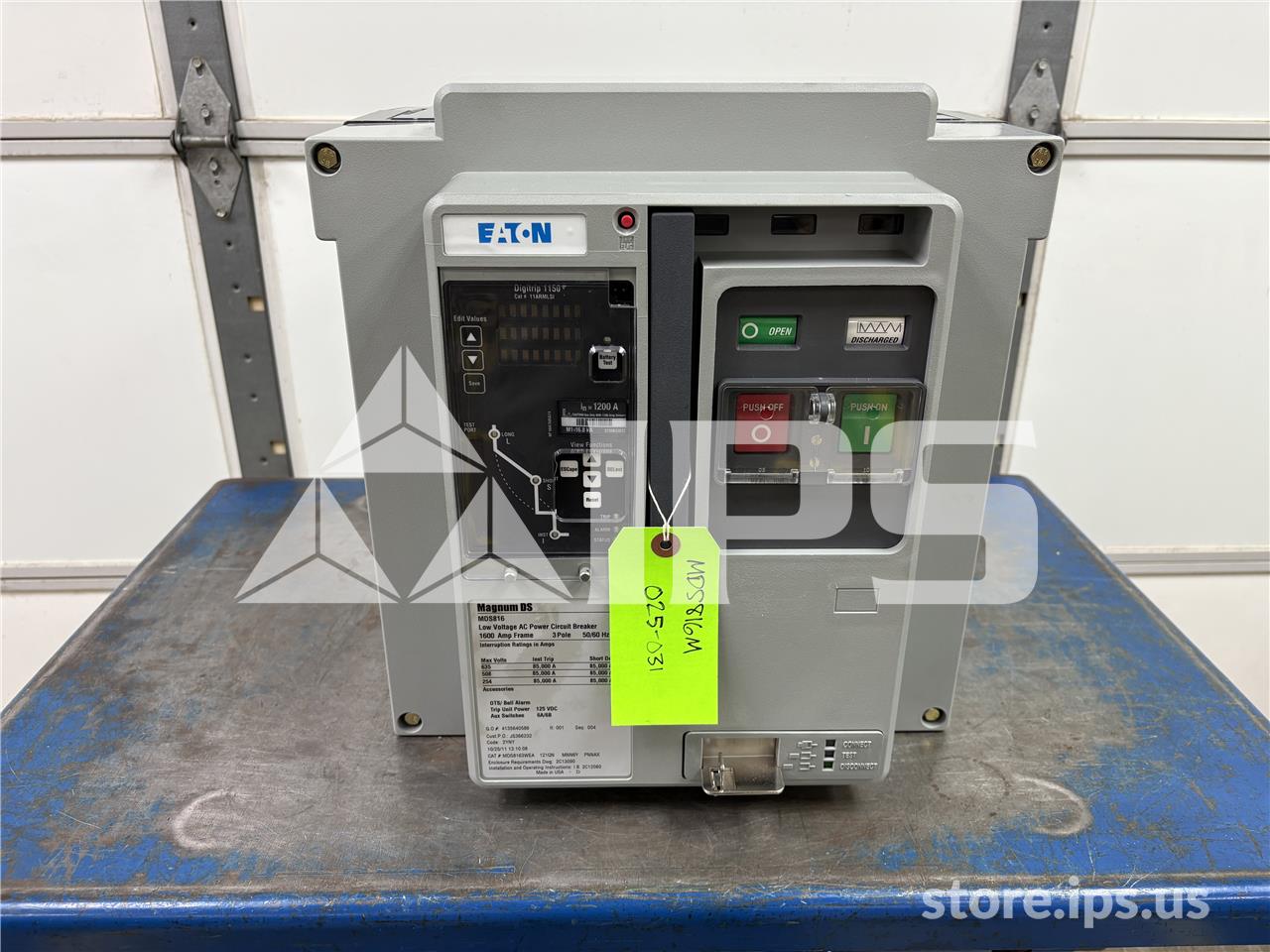 1600A CH MDS8163WEA121QNMNN6YPNNAX MO/DO (MDS816) DIGITRIP 1150 PLUS LSI, 1200A CT, 1200A RP, BELL ALARM